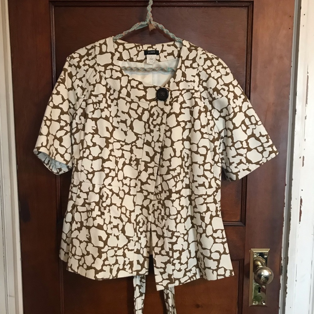 J. Crew Printed Short Sleeve Jacket